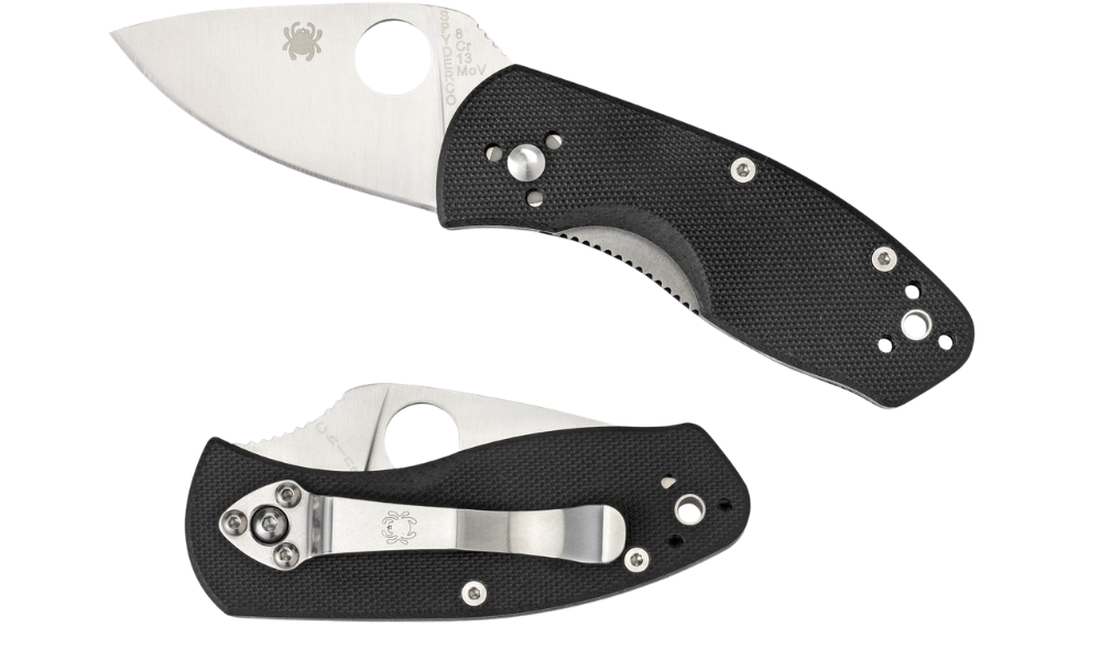 Spyderco Ambitious Folding Knife – Black G10 / Plain Edge