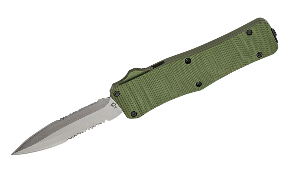 Mantis 816 AUTO OTF Double-Edge Dagger – OD Green / Satin Combo Edge