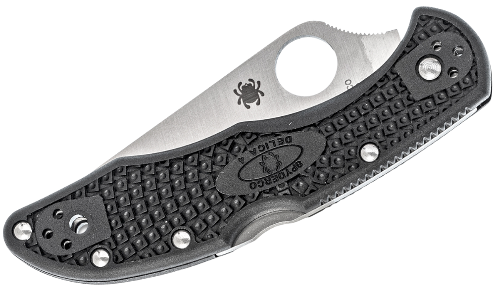 Spyderco Delica 4 Folding Knife – Black FRN / VG-10 Combo Edge