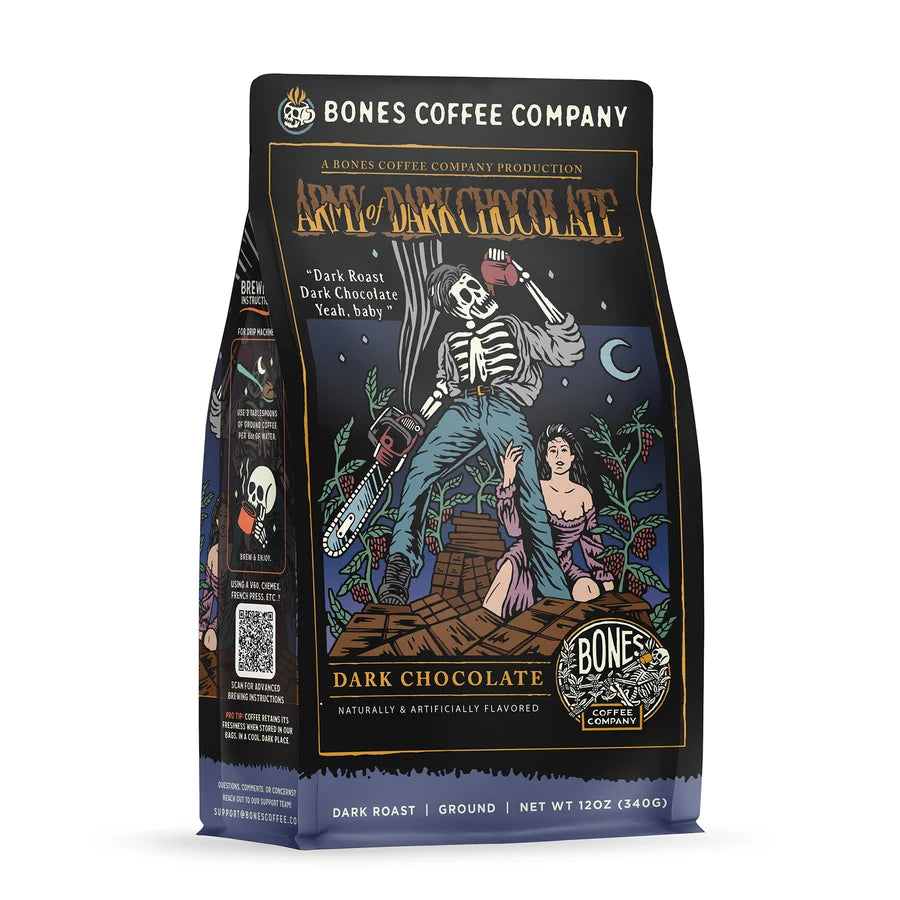 Bones Coffee Company Army of Dark Chocolate Coffee – Whole Bean 340g