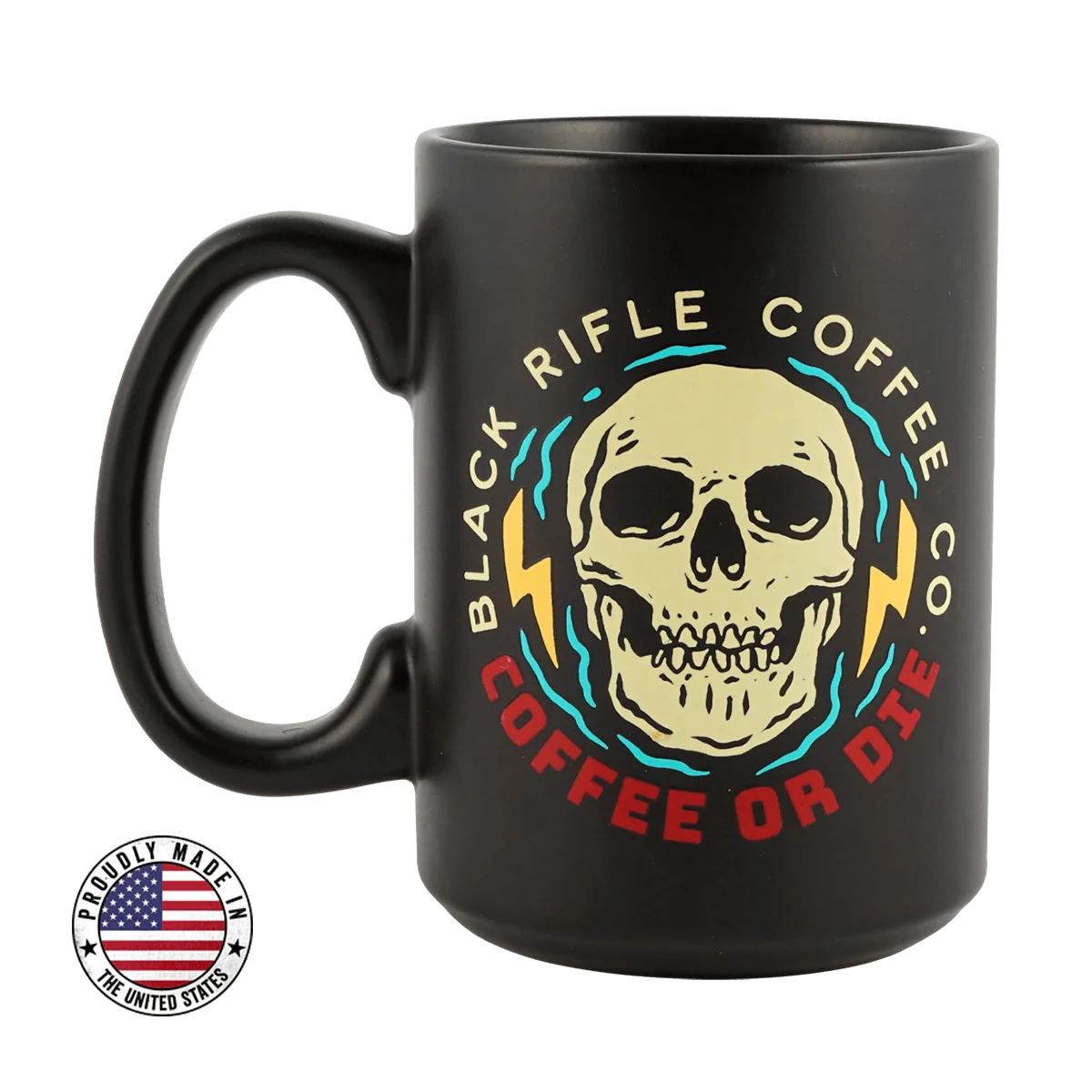 Black Rifle Coffee Company Coffee or Die Skull Mug – Black
