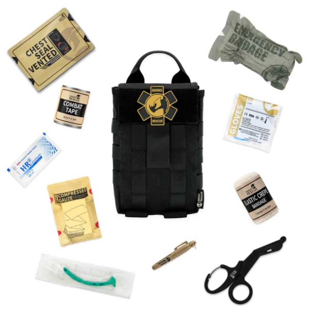 Rhino Rescue IFAK EDC Kit in Pouch – Black