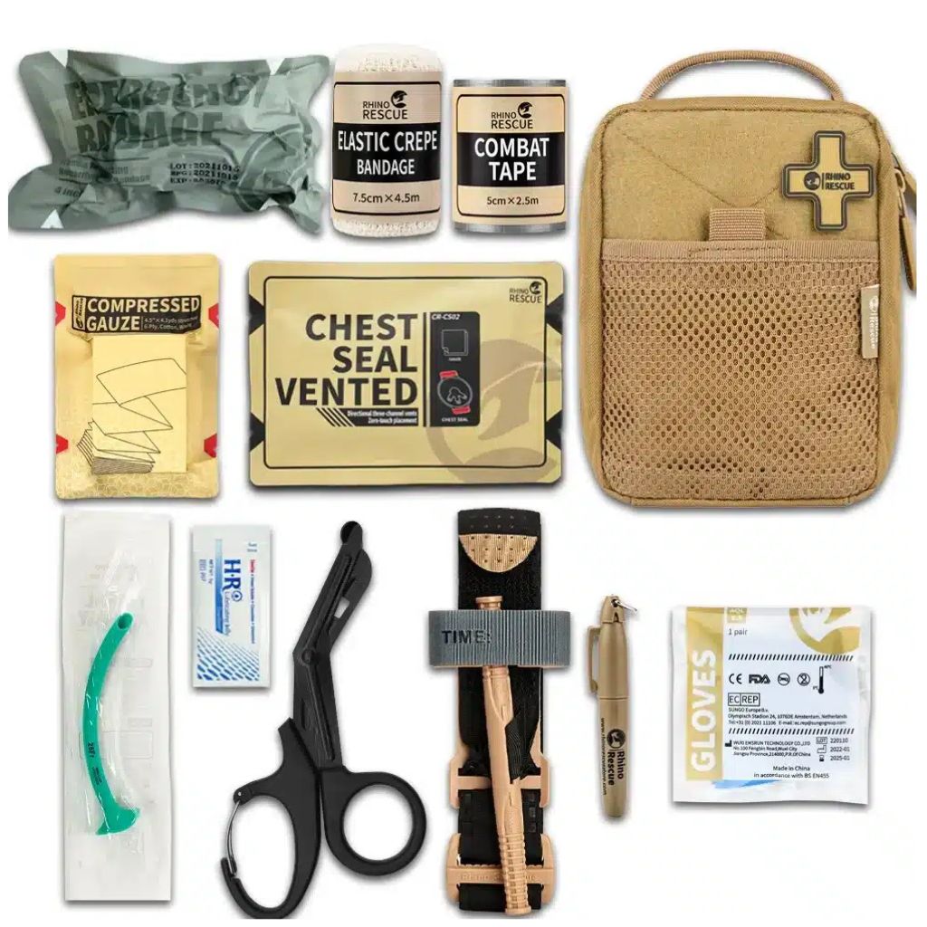 Rhino Rescue Mini-IFAK Kit in Pouch – Tan